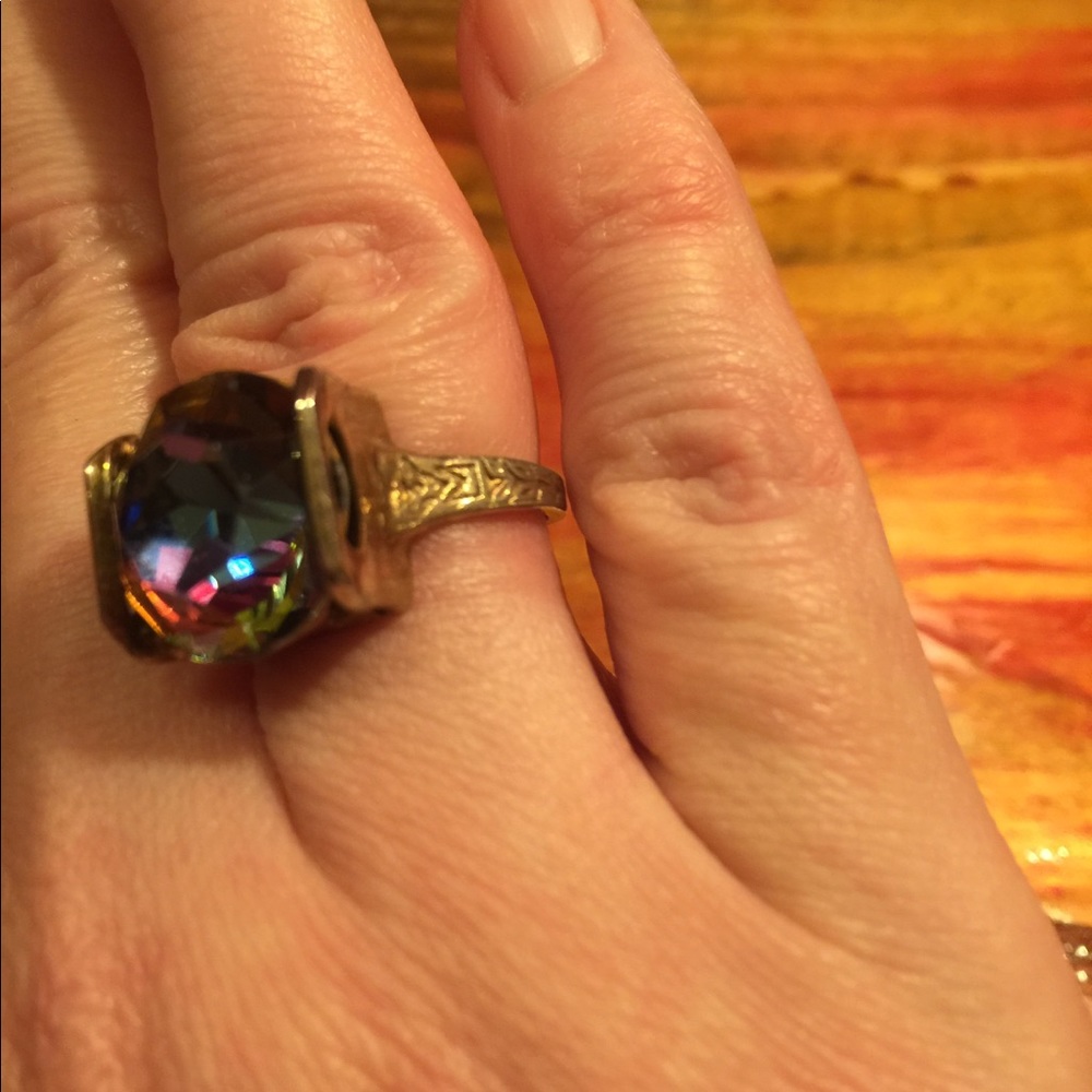 Vintage Rainbow Stone Ring